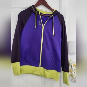Reebok Purple and Yellow Zip-Up Hoodie